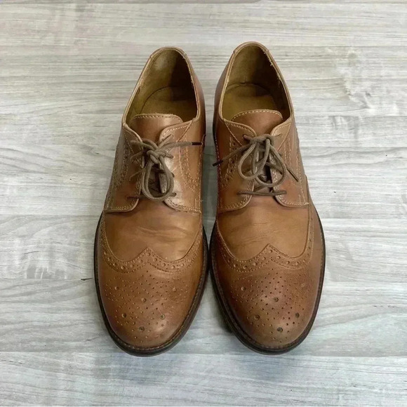 Bostonian Brown Leather Derby Wingtip Men’s Dress Shoes size 10.5M - Picture 2 of 12